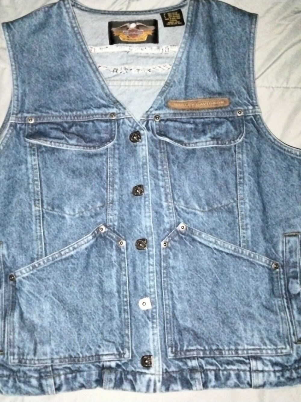 Women's Harley Davidson  Sleeveless Jean Jacket
